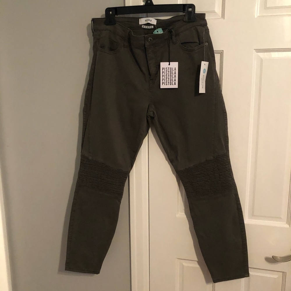 Green denim stretch pants Pistola